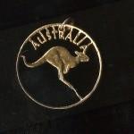 Australian Kangaroo Cut Coin Pendant