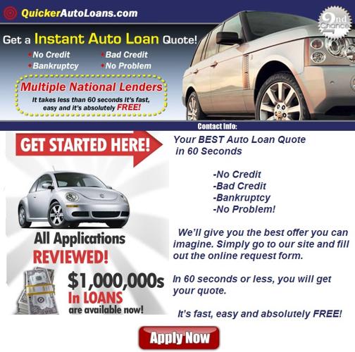 Auto Loans Available. Bad Credit, No Credit, Bankruptcy, NO Problem!