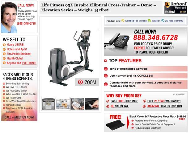 >> Awesome Deal Life Fitness 95X Elliptical on SALE ! - *Demo Quality --