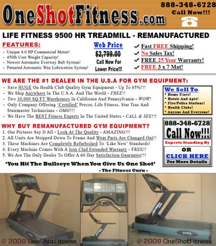 >> Awesome Deal > Treadmill Life Fitness 9500 w HR - No sales TAX