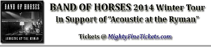 Band Of Horses Tour Concert in Albany NY Tickets 2014 at Hart Theatre