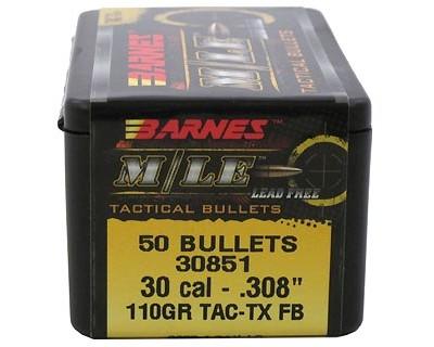 Barnes Bullets 30851 30 .308 110gr TAC-TX FB (Per 50)