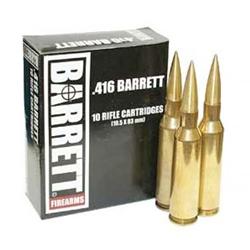 Barrett 416 Barrett Ammunition Turned Brass 395 grain VLD Bullet - 10 Rounds
