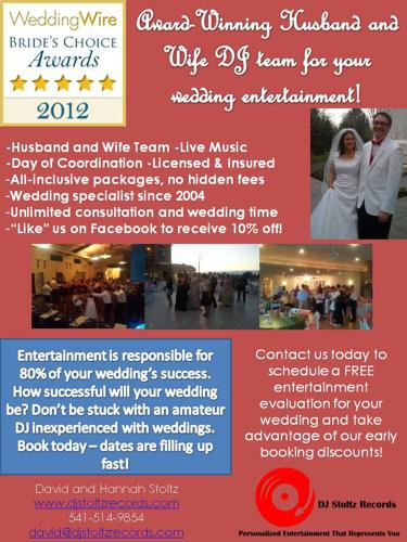 Bend's own husband and wife DJ team specializing in weddings!
