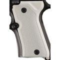 Beretta 92 Compact Grips Checkered Aluminum Brushed Gloss Clear Anodized