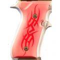 Beretta 92 Grips Tribal Aluminum Red Anodized