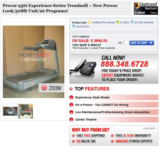 Best Deal Precor 956i Experience Series Treadmill + Super Deal