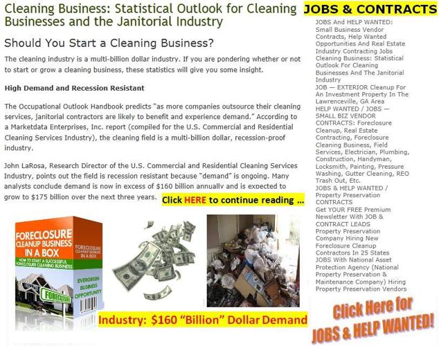 Biz Opportunity *** How to Start a Foreclosure Cleanup Service ***