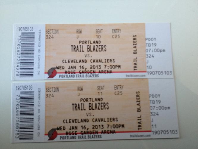 Blazers vs Cleveland/Lilla rd vs Kyrie - $30 for 2 tickets