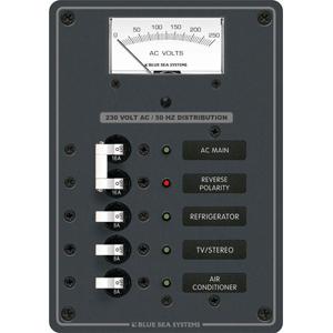 Blue Sea 8143 AC Main + Branch A-Series Toggle Circuit Breaker Pane.