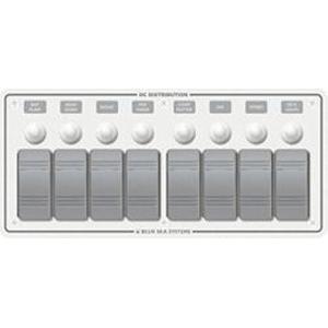 Blue Sea 8271 Water Resistant Panel - 8 Position - White - Horizont.