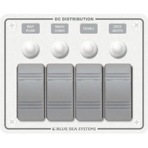 Blue Sea 8272 Water Resistant Panel - 4 Position - White - Horizont.