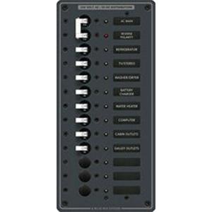 Blue Sea 8585 Breaker Panel - AC Main + 11 Positions (European) - W.