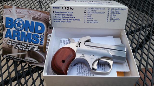 Bond Arms Texas Defender .45 ACP - Custom Rosewood Grips - Mint - Like New