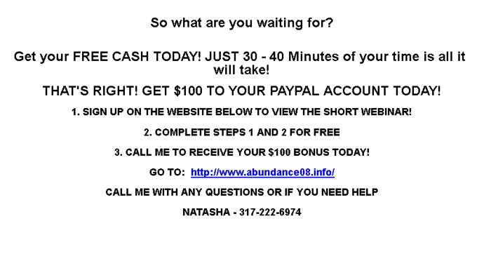 Bonus To Your PayPal Account Today Just For Signing Up!