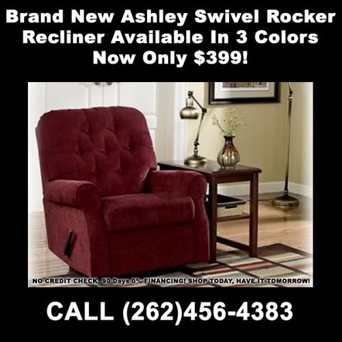 Brand New Ashley Swivel Rocker Recliner Available In 3 Colors
