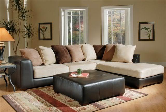 Brand New LARGE Sectional 2PC. 2-Tone fabric look