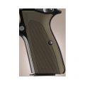 Browning Hi Power Grips Checkered Aluminum Matte Green Anodized