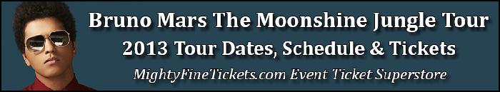 Bruno Mars Tour 2013 Best Concert Tickets Moonshine Jungle Tour Dates