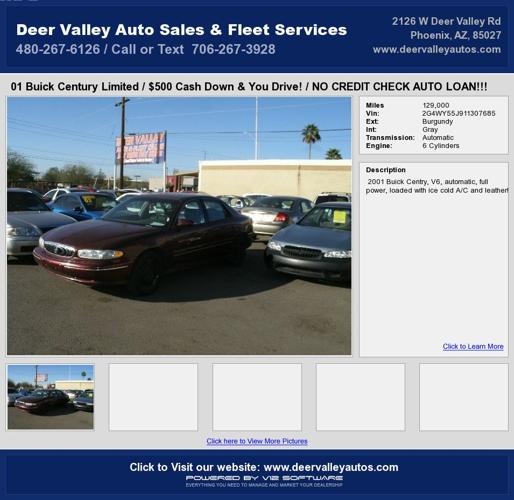 Buick Century Limited / 500 Cash Down & You Drive! / NO CREDIT CHECK AUTO LOAN!!!