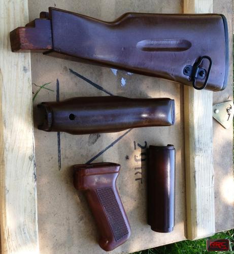 Bulgarian AK 74 Parts Kit - Dark Cherry Color Wood