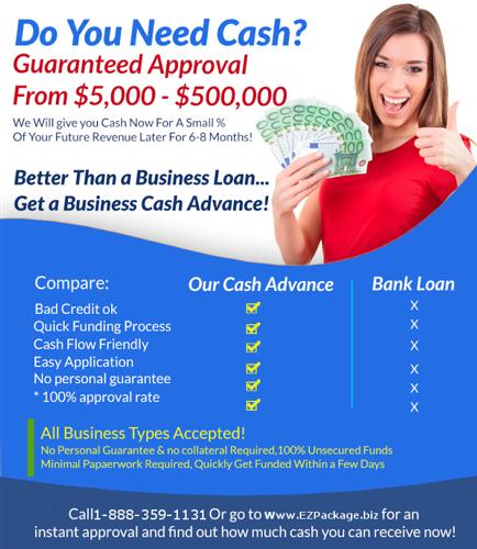 Business Loans - 30 Second Approval Guaranteed - Regardless of Credit