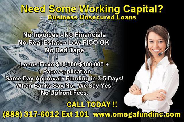 Business Loans. Funding in 5 days. No Real Estate Needed