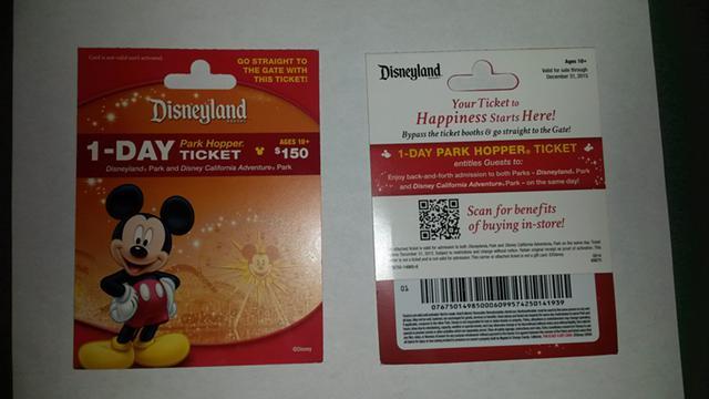 Buy 2 Disneyland Adult 1 Day Park Hopper Passes for 200