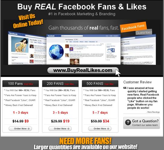 Buy Facebook Fans & Likes at FanPage