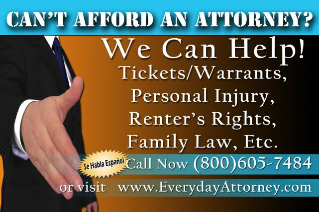 Can't Afford an Attorney? We Can Help! All Legal Matters! Detroit Call 800-605-7484