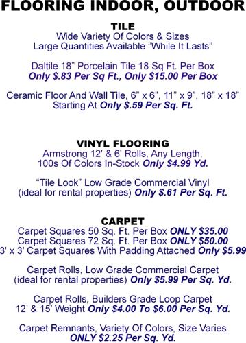 Can?t Beat Flooring Prices, Save 60% Carpet Sq. & Rolls, Tile, Vinyl