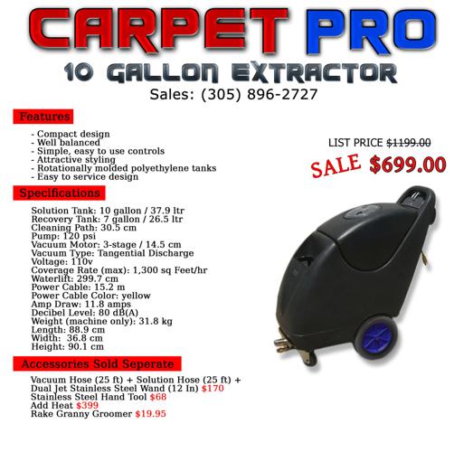 Carpet pro 10 gal extractor