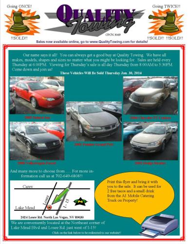 Cars Trucks Vans All To Be Sold Auction Style This Thursday @ 6PM!