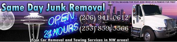 Cash For Junk Car Removal in Tacoma Kent 24/7
