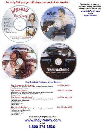 CD Duplication - $99 for 100 full color copies of your cd!