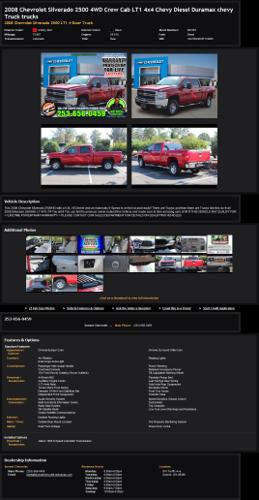 Chevrolet Silverado 2500 4WD Crew Cab Lt1 4X4 3/4 Ton Diesel Duramax Chevy Truck Trucks