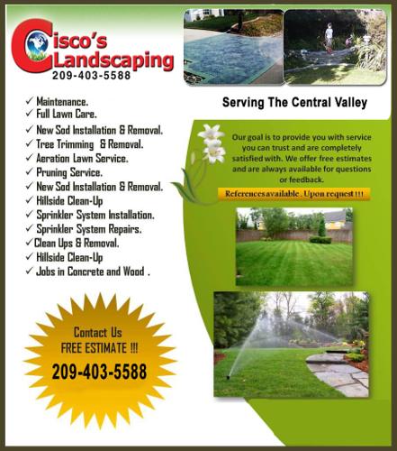 Cisco's Landscaping *Lawn care *Sprinklers *Cement *Removal *Lowest fee!