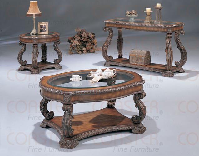 Coffee Tables in Antiqued Finish.
