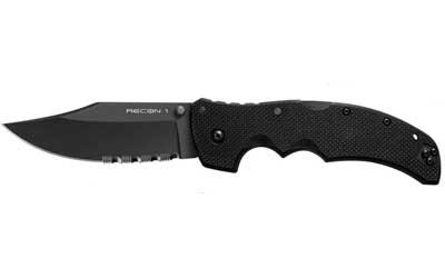 Cold Steel Recon 1 Folding Knife Black-T Combo Clip Point/Ambi Thum.