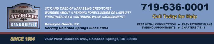Colorado Springs Bankruptcy Lawyer | Dewayne Gooch P.C.