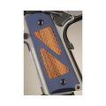 Colt & 1911 Government Grips Hybrid Aluminum Matte Blue Anodized Goncalo Alves Insert