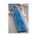 Colt & 1911 Government Grips Tribal Aluminum Blue Anodized