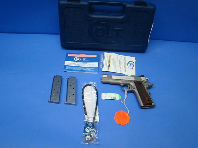 COLT .45 acp NICKEL/STAINLESS LIGHT WEIGHT COMMANDER SIZE 1911 4.25