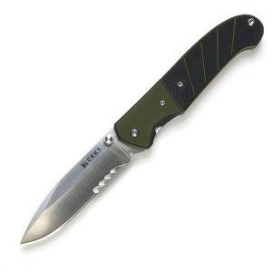 Columbia River Ignitor - Black/Green G10 Handle OutBurst Fire Safe Veff Combo Edge