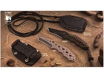 Columbia River Knife & Tool Crawford Triumph NECK Fixed Blade Black.