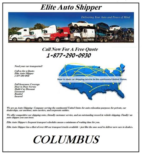 Columbus Auto Shipping and Vehicle Shipping - ($275+ Anywhere in the U.S.)