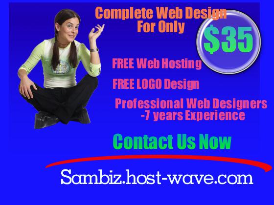 Complete Web Design + Web Hosting For Only $35