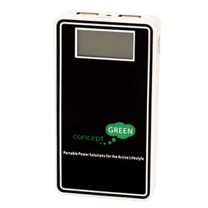 Concept Green Battery Portable Charger w/LED Light - White (CG5810W)