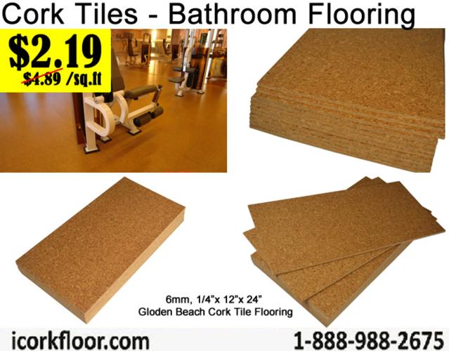Cork floor tiles 6mm $2.19/SF