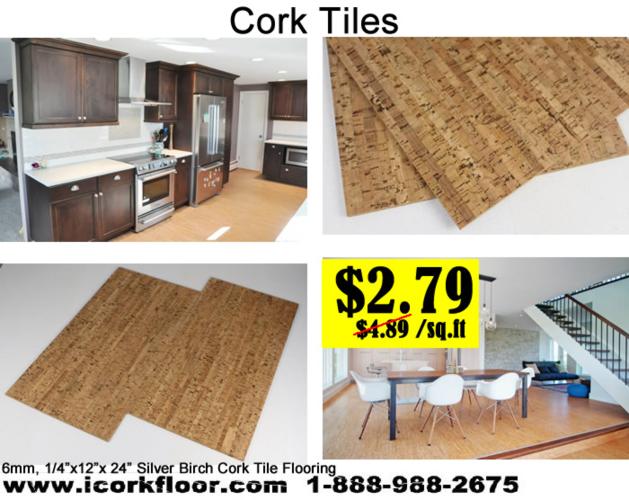 Cork Tiles 6mm $2.79/SF